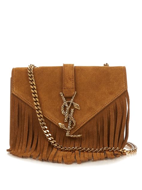 ysl tan fringe bag|ysl crossbody bag beige.